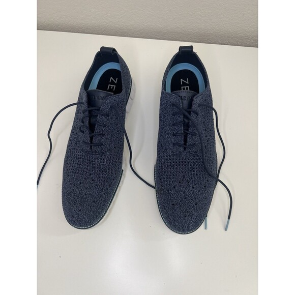 Cole Haan Zerogrand Stitchlite Wingtip Oxford Shoes Mens 12 M Blue White Lace Up - Picture 1 of 8